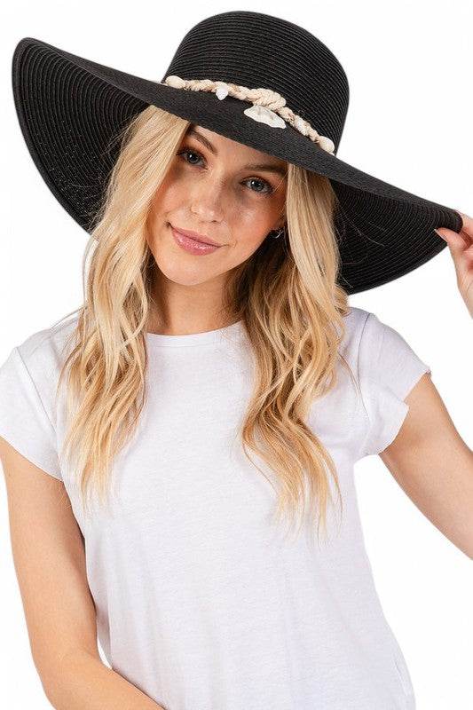 Sea Shell Rope Hat Band Floppy Sun Hat