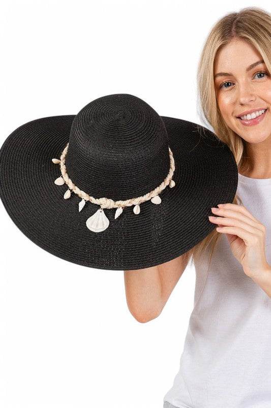 Sea Shell Rope Hat Band Floppy Sun Hat