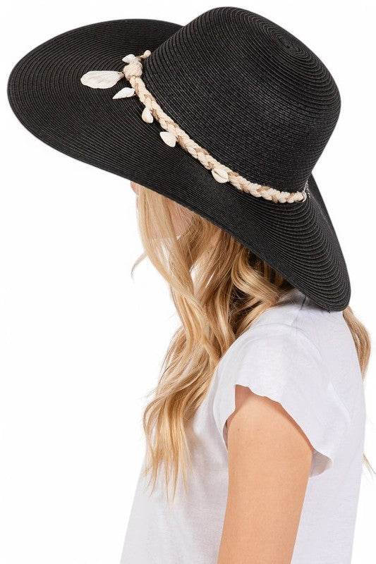Sea Shell Rope Hat Band Floppy Sun Hat