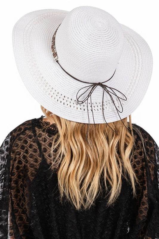 Evil Eye Hatband Floppy Straw Sun Hat