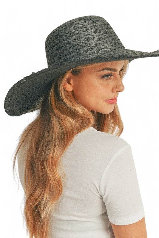 Wide Brim Frayed Edge Sun Hat