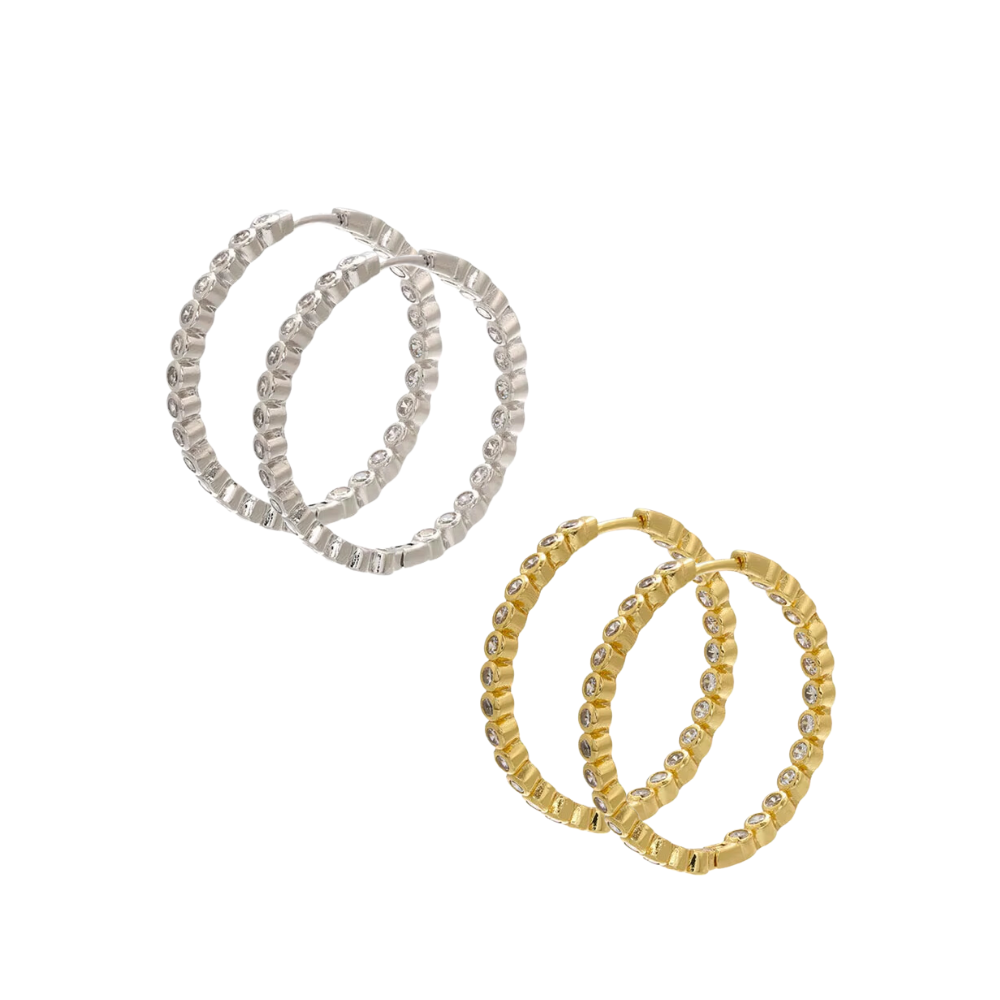 Bezeled Hoop Earrings ~ Deep South Originals