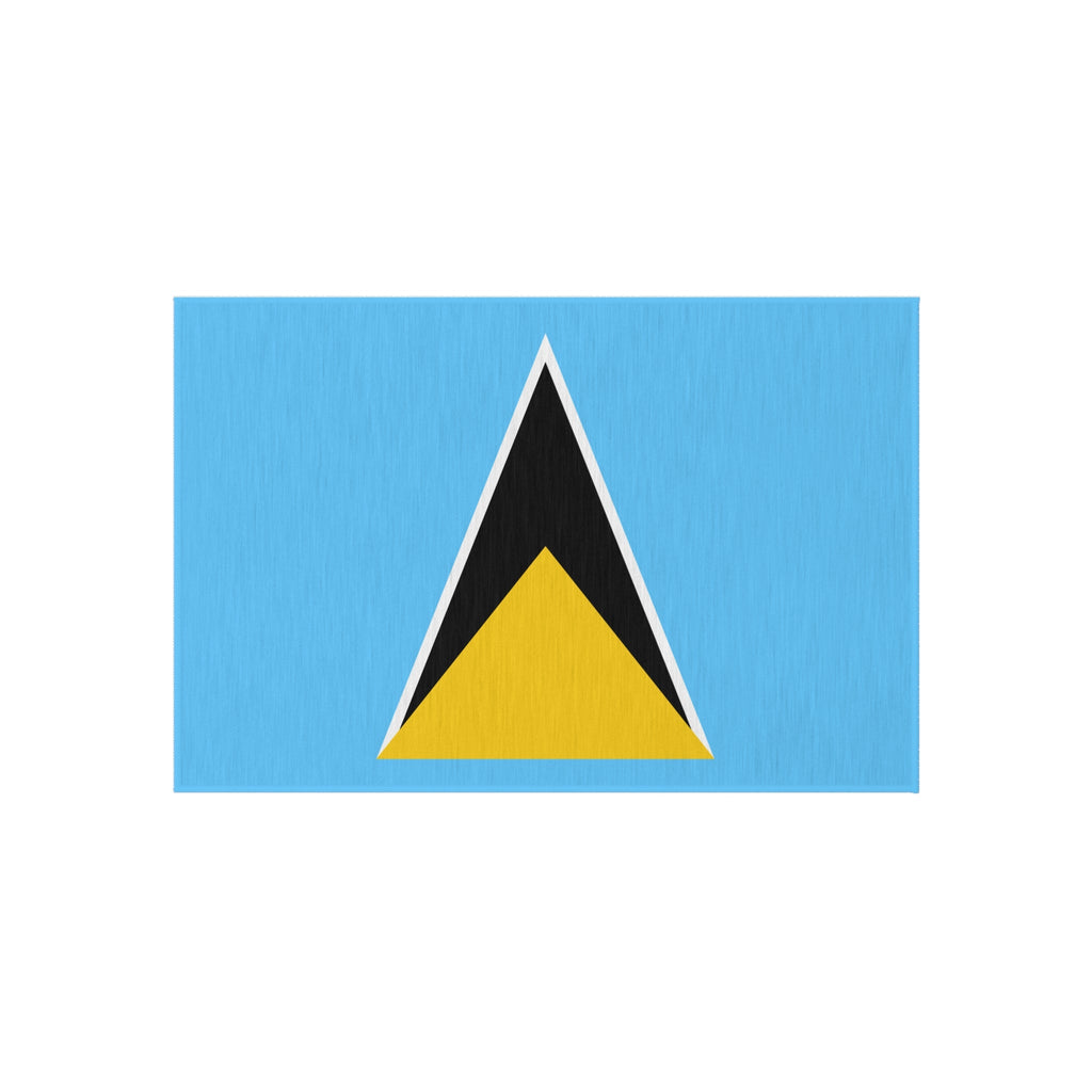 Flag Of Saint Lucia Outdoor Non-Slip Door Mat | St. Lucia Gros Islet | Castries | Dennery | 24"x36"