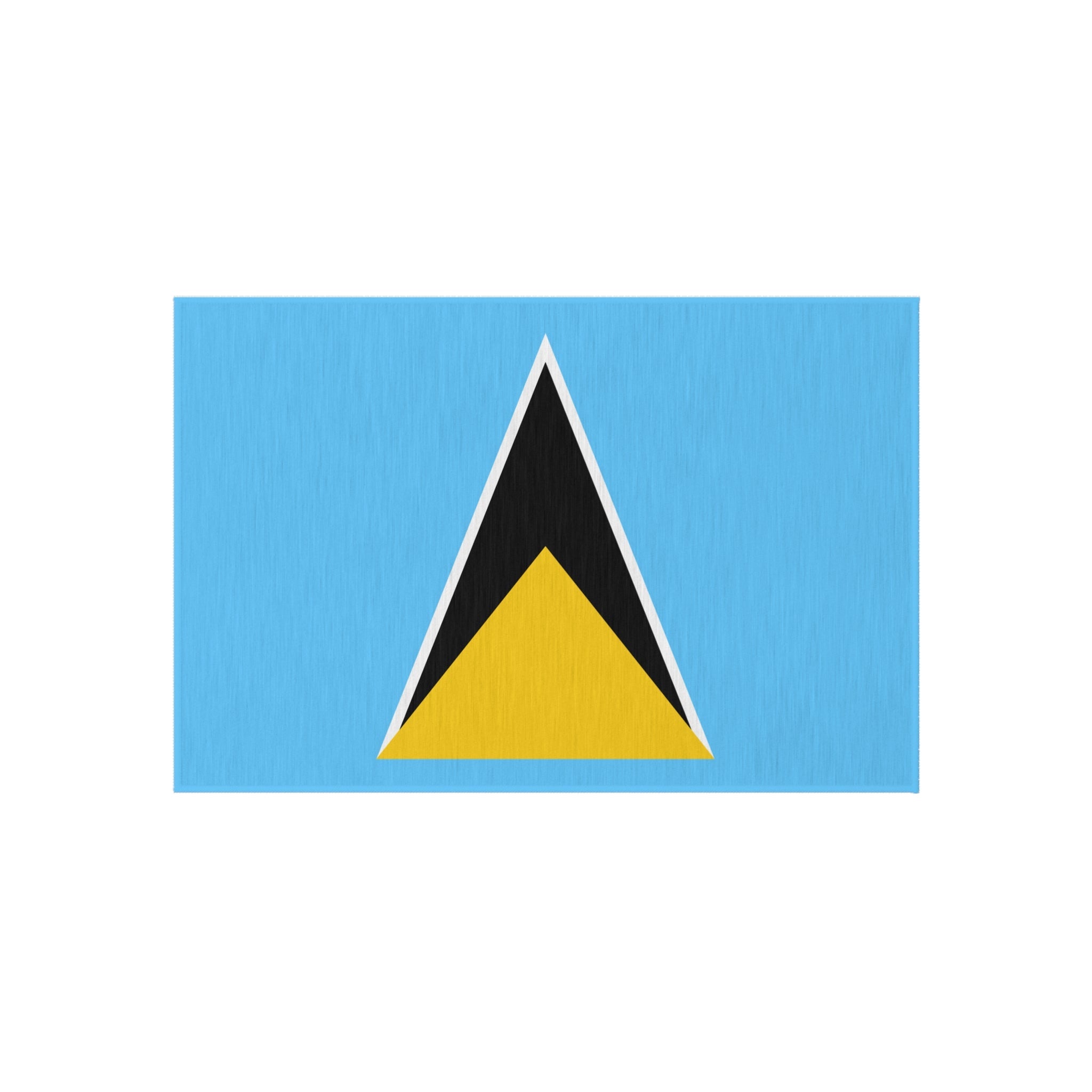 Flag Of Saint Lucia Outdoor Non-Slip Door Mat | St. Lucia Gros Islet | Castries | Dennery | 24"x36"