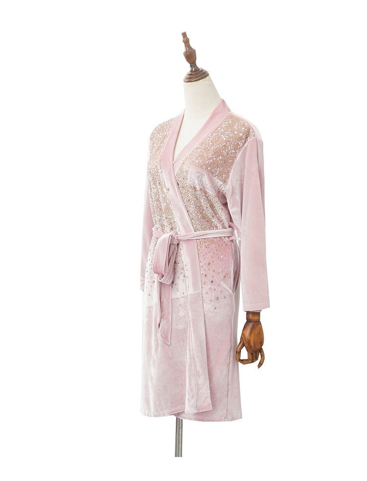Luxurious Rhinestone Satin Custom Bridal and Bridesmaid Robe – Sparkling Elegance for Weddings
