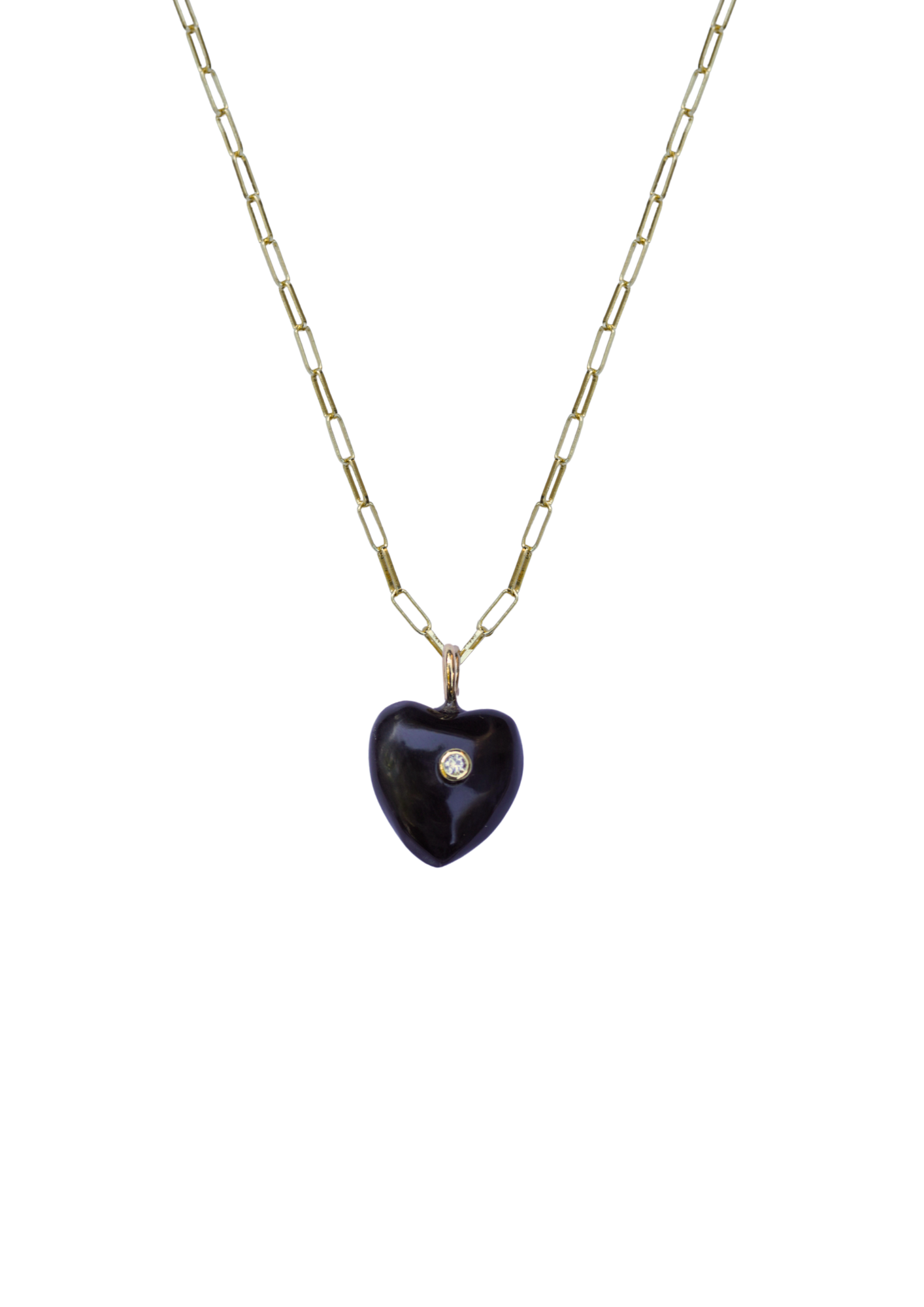 Mini Heart Embellished Dark Horn Charm