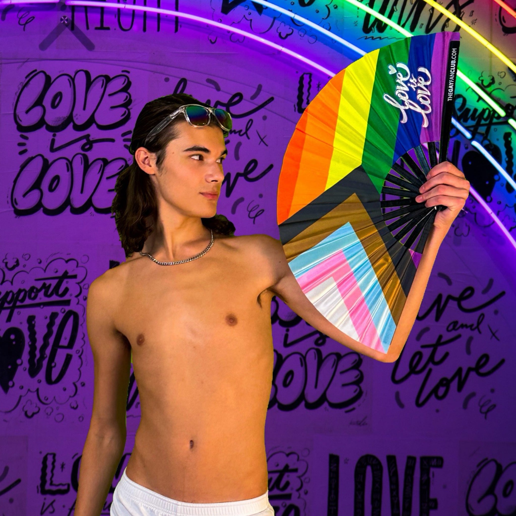 Pride Rainbow Flag Fan