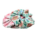 Blue Floral & Pink Gingham Scrunchie Set