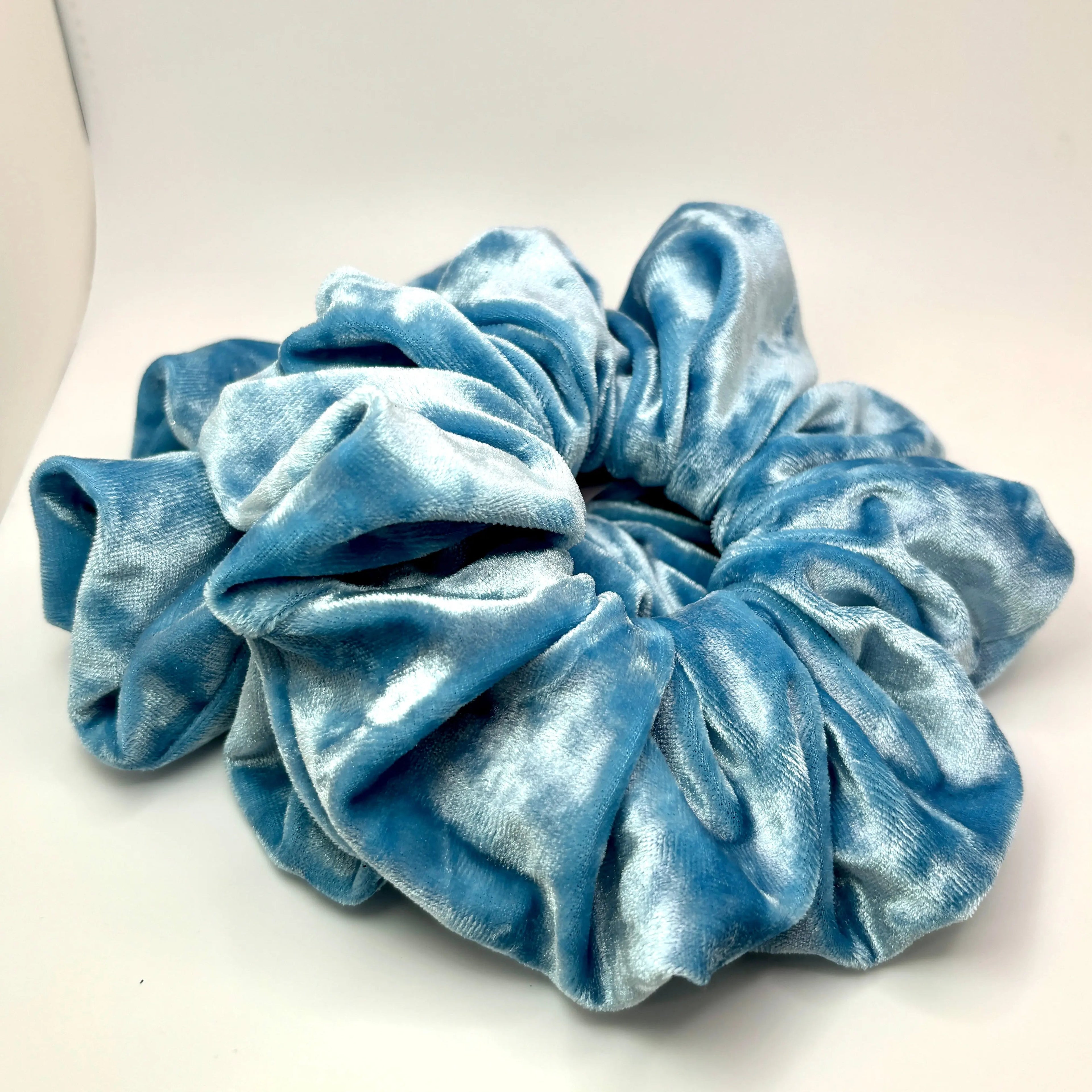 Blue Crushed Velvet Scrunchie