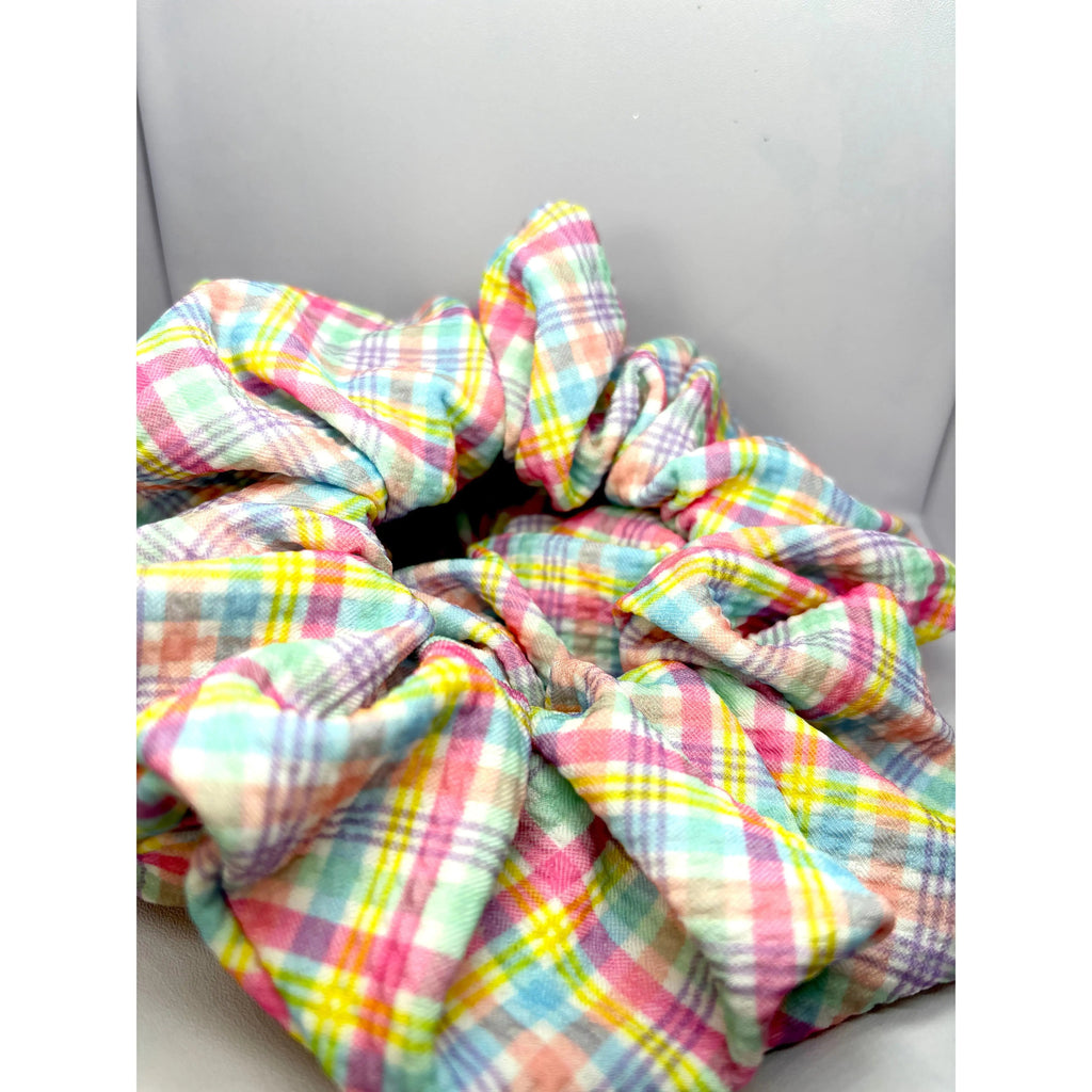 Pastel Plaid Bullet Scrunchie