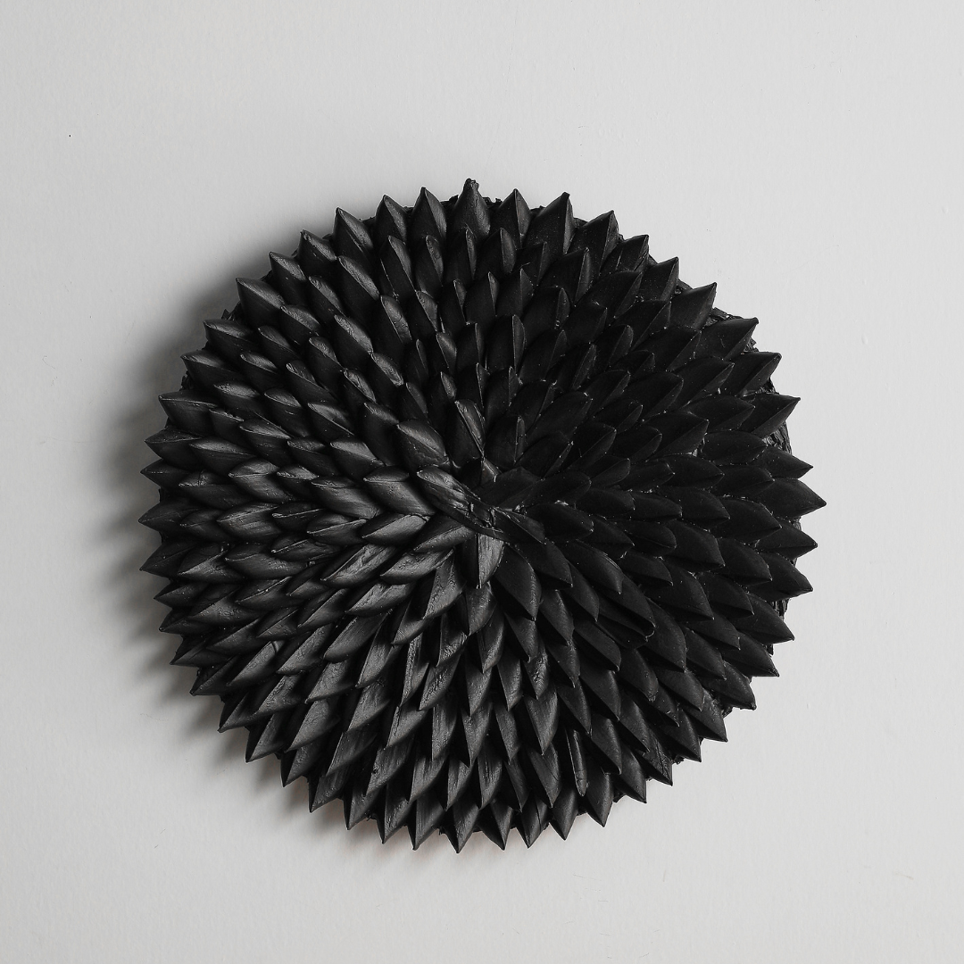 Porcupine African Textured Woven Wall Art in Black, White or Natural