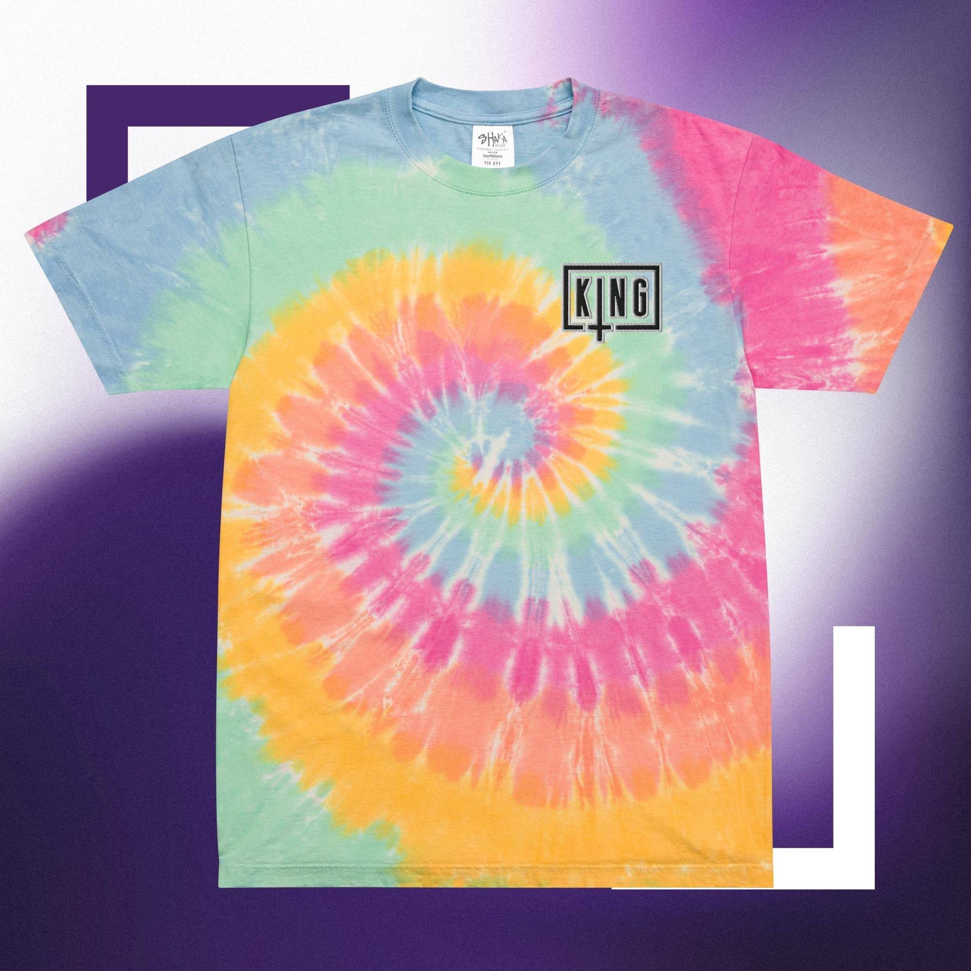 Sullivan King Embroidered Oversized tie-dye rave t-shirt for men women unisex