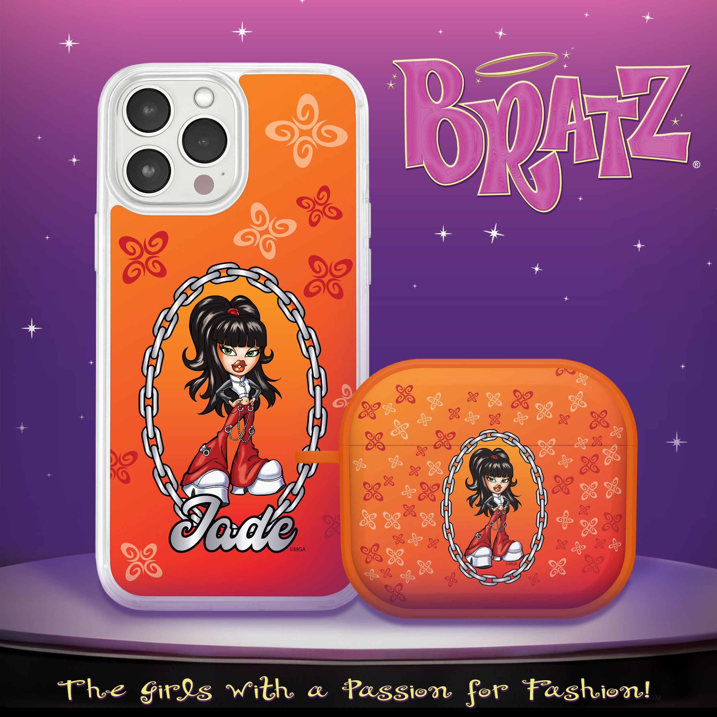 Bratz® Passion For Fashion HD Apple iPhone 14 Mag-Safe Phone Case and AirPods Gen 3 Combo Package