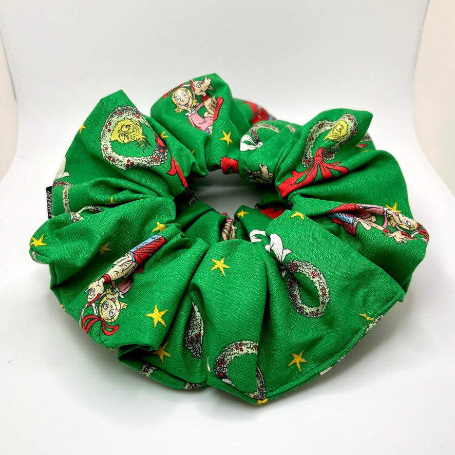 Green Grinch and Cindy Christmas Scrunchie