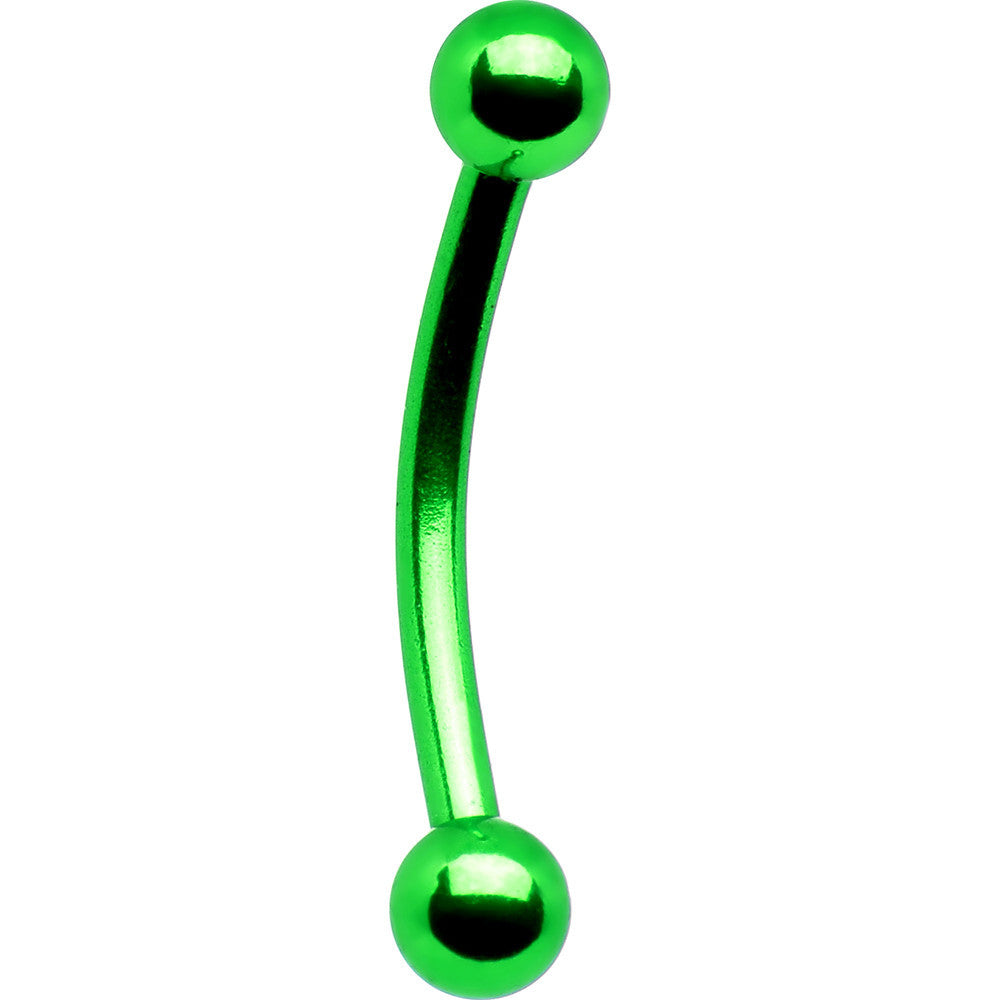 16G Green Electro Titanium Eyebrow Ring