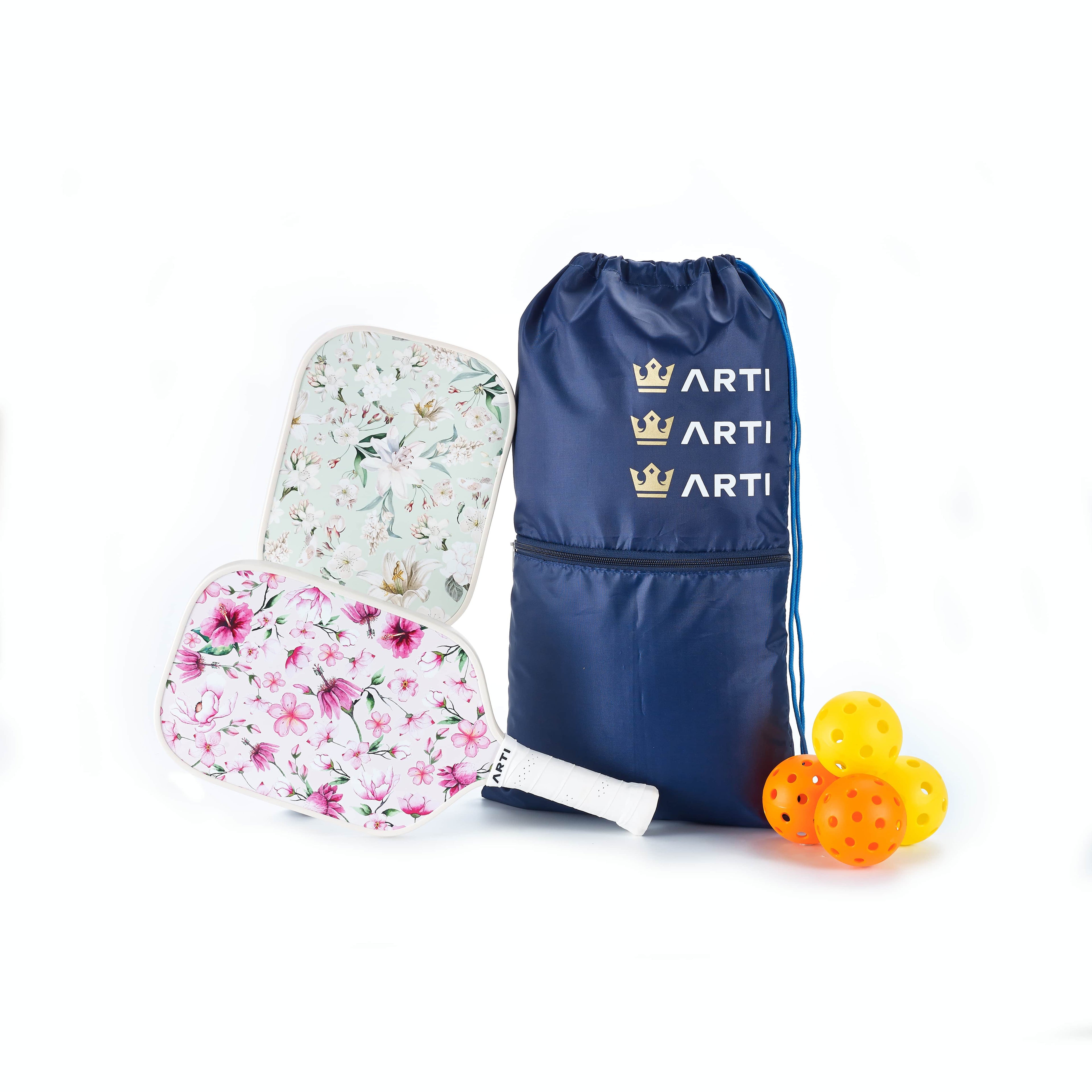 ARTI Fiberglass "Flowers" Pickleball Paddle Set