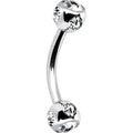 16G Clear Multi Gem Eyebrow Ring