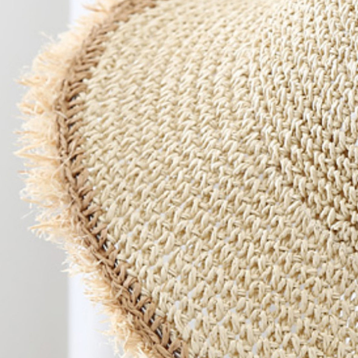 Women's Wide-Brim Fringed Woven Straw Hat | Beach & Vacation Sun Hat
