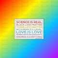 Science is Real, Black Lives Matter, Trans Lives Matter, No Human is Illegal, Love is Love, Women's Rights Are Human Rights, Kindness is Everything Sticker