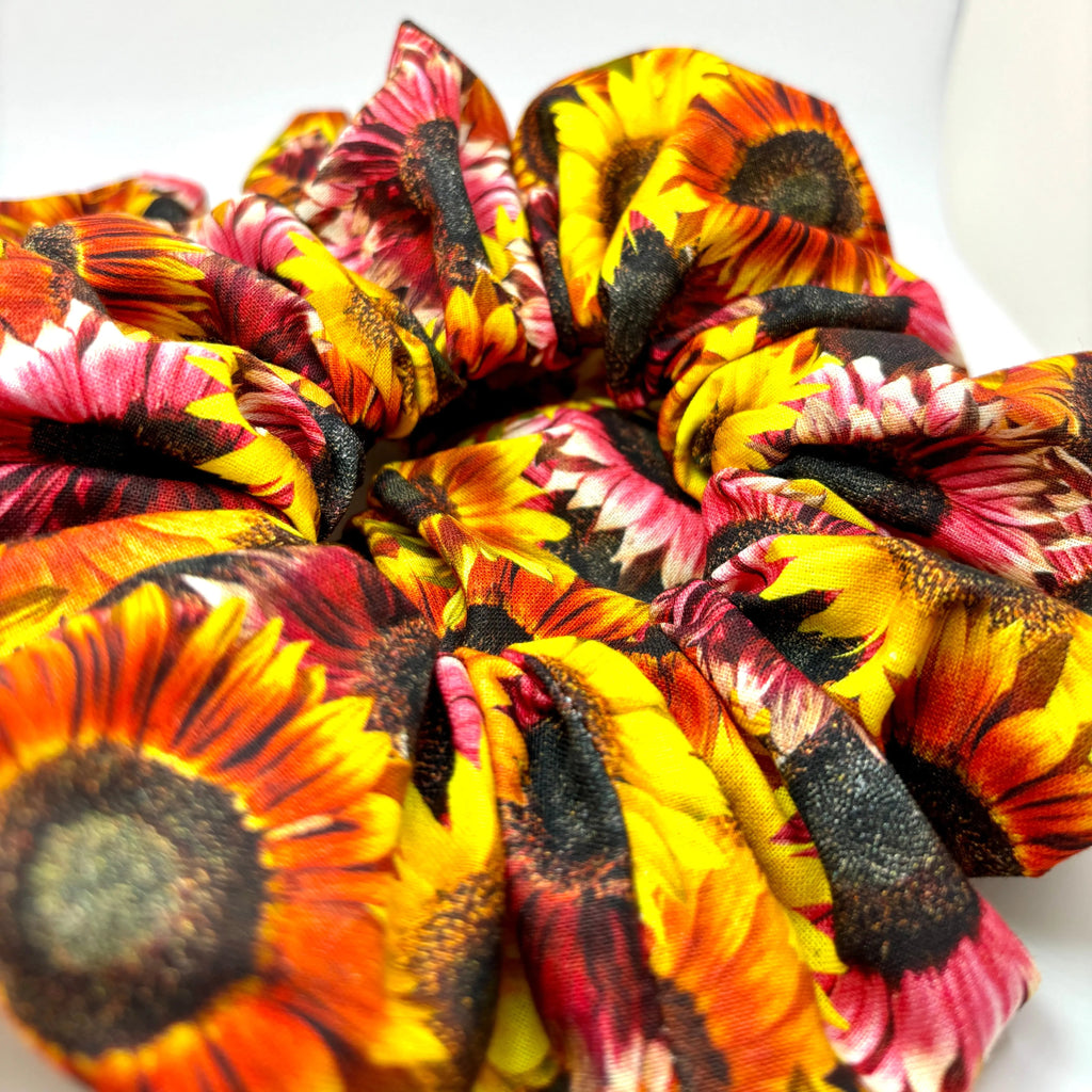 Colorful Sunflower Fall Scrunchie