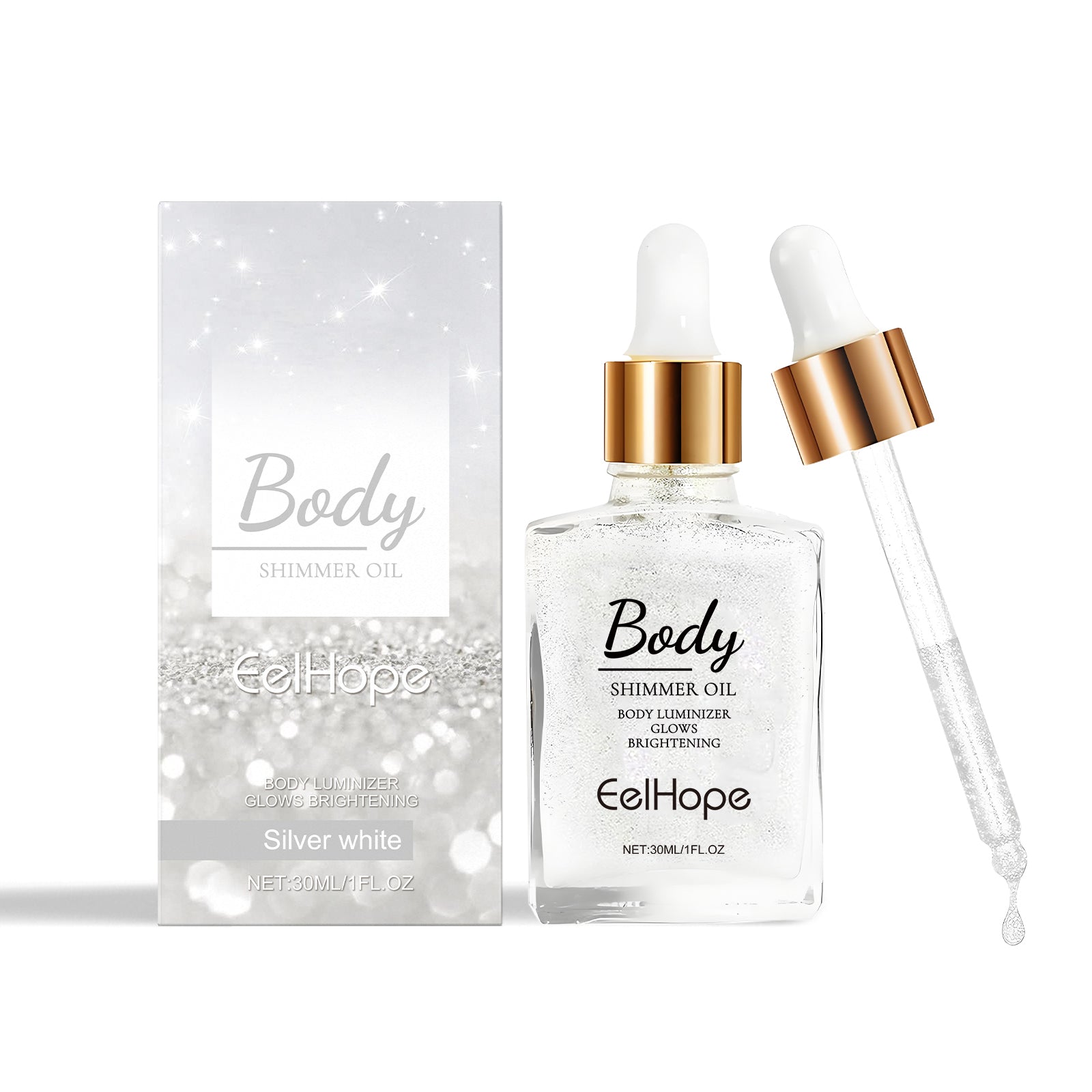 Body Glitter Oil, Facial Body Liquid Highlighter Moisturizer Easy To Apply Party Focus Brightening