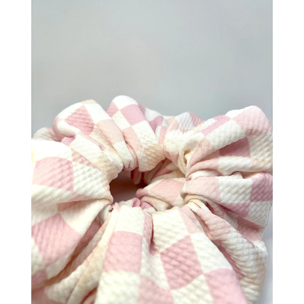 Pink Checkered Bullet Scrunchie