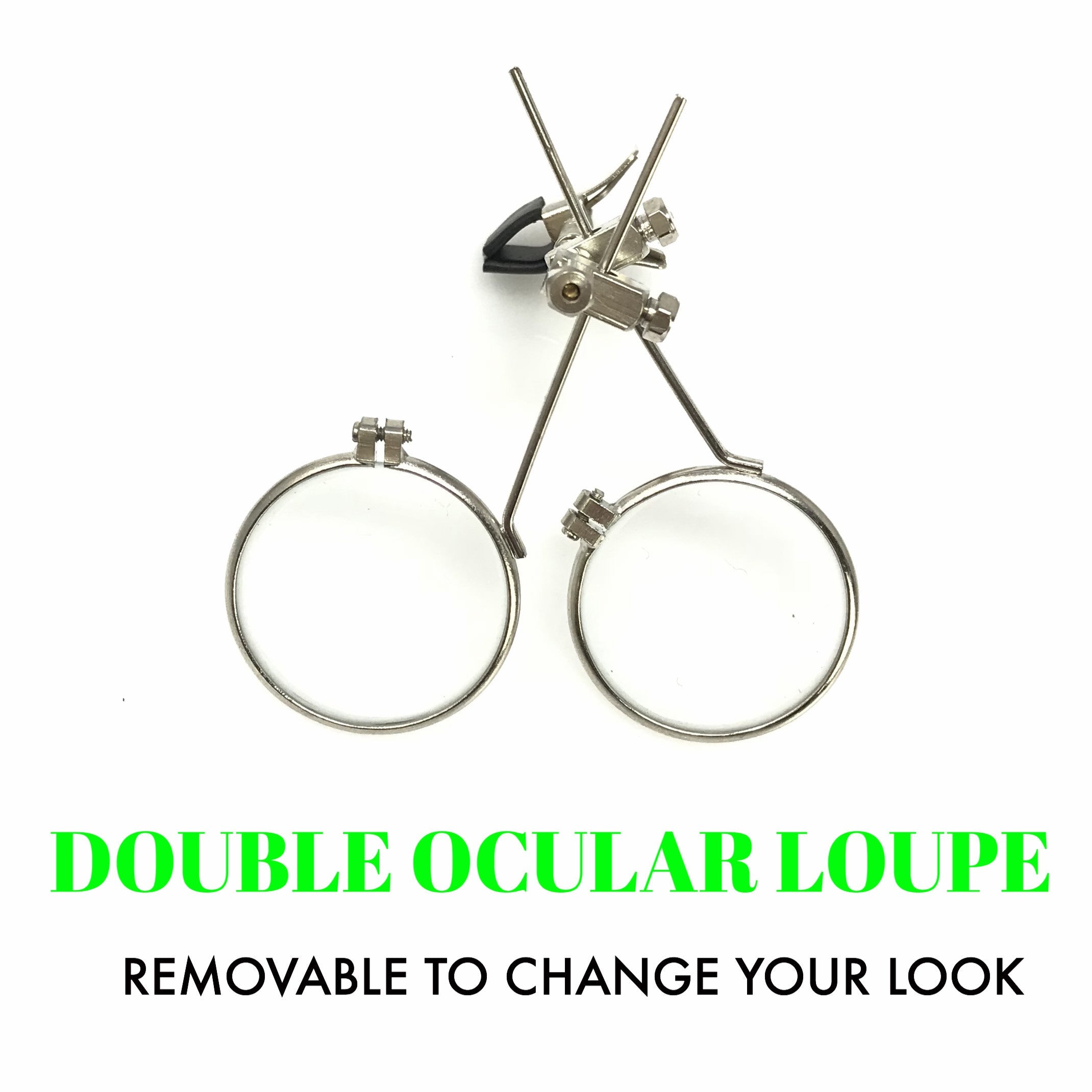 Steampunk Goggles with magnifying loupes UV glow neon green lenses