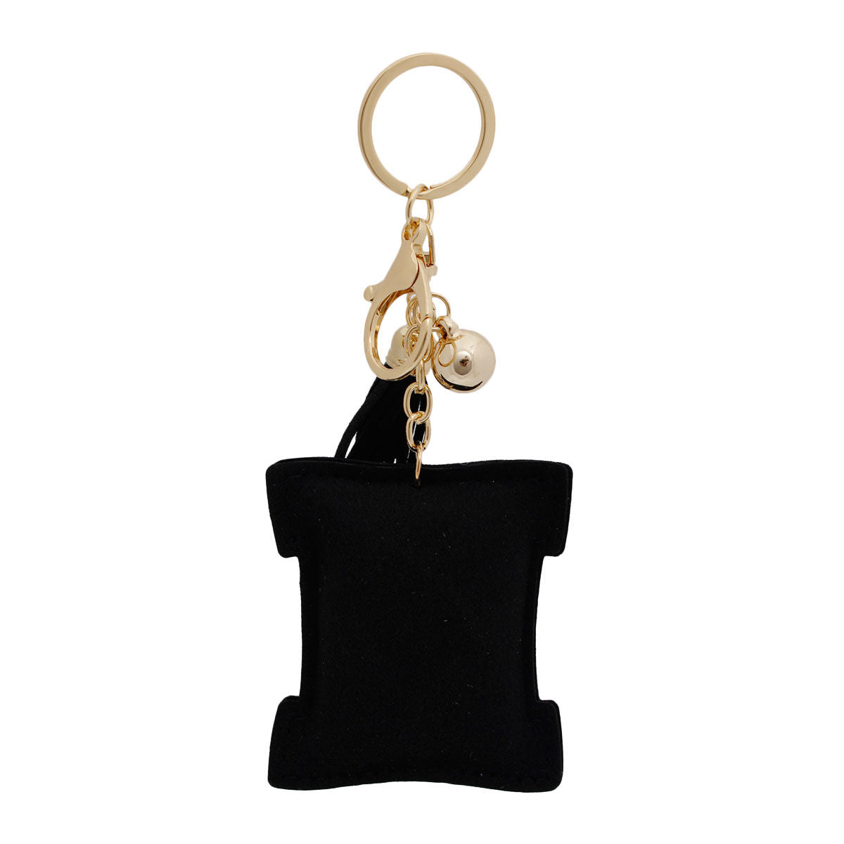 Keychain Bag Charm H Black Stylish Accessory