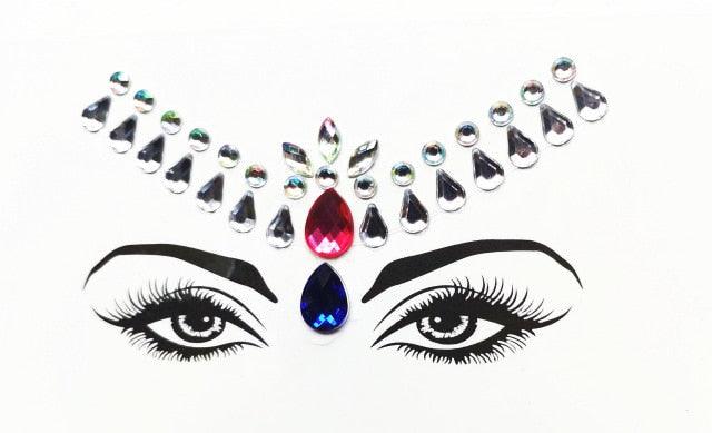 3D Makeup Tattoo Face Gems Glitter Face Jewels Crystal Stickers Face Glitter for Festival Carnival Party
