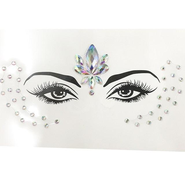 3D Makeup Tattoo Face Gems Glitter Face Jewels Crystal Stickers Face Glitter for Festival Carnival Party