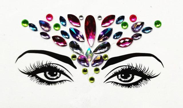 3D Makeup Tattoo Face Gems Glitter Face Jewels Crystal Stickers Face Glitter for Festival Carnival Party