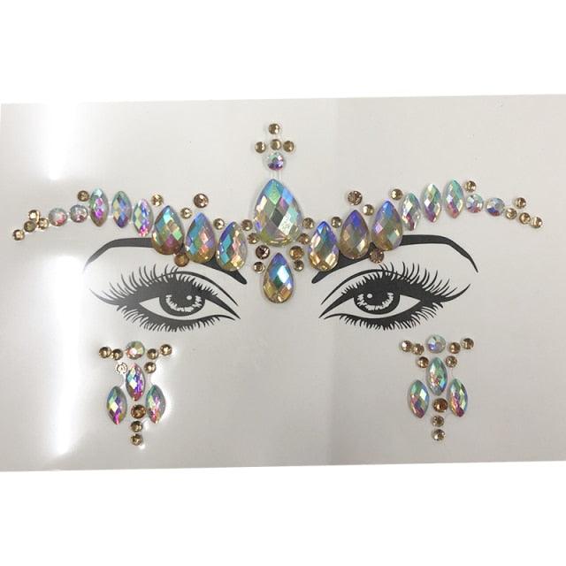 3D Makeup Tattoo Face Gems Glitter Face Jewels Crystal Stickers Face Glitter for Festival Carnival Party
