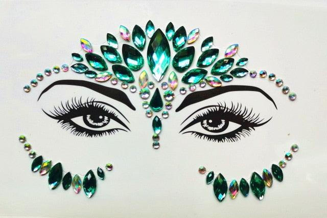 3D Makeup Tattoo Face Gems Glitter Face Jewels Crystal Stickers Face Glitter for Festival Carnival Party