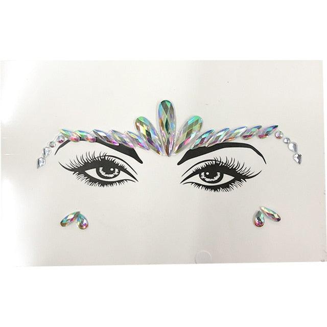 3D Makeup Tattoo Face Gems Glitter Face Jewels Crystal Stickers Face Glitter for Festival Carnival Party