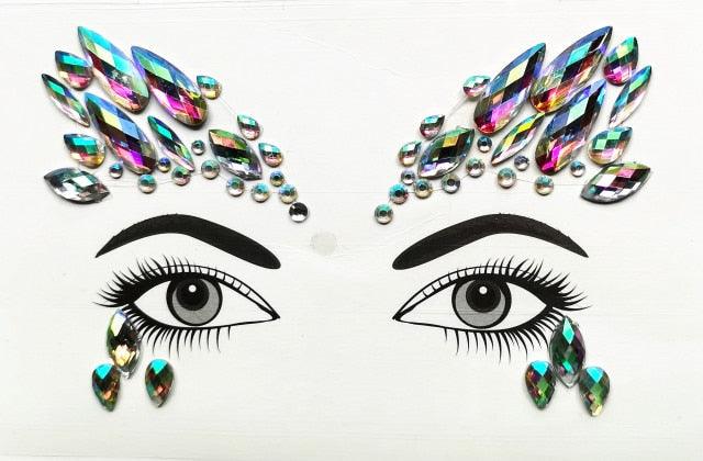 3D Makeup Tattoo Face Gems Glitter Face Jewels Crystal Stickers Face Glitter for Festival Carnival Party