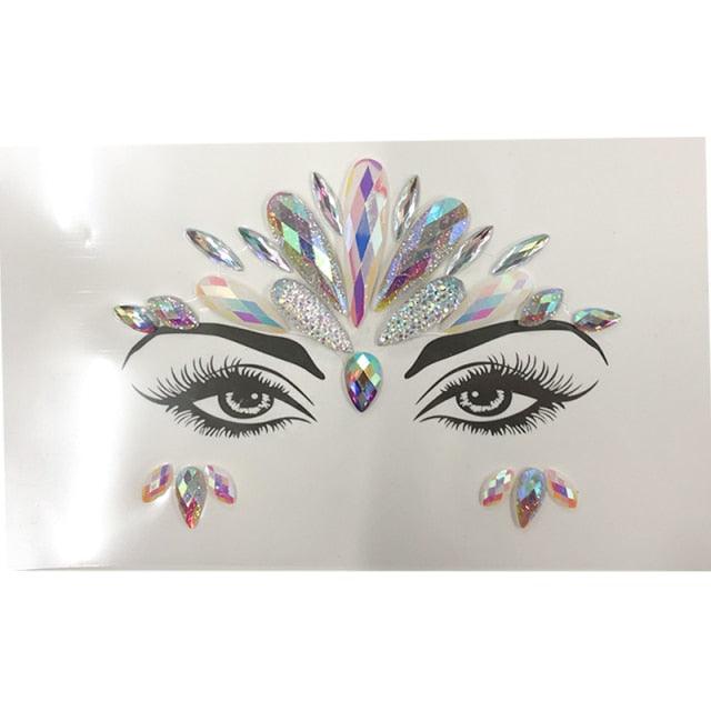 3D Makeup Tattoo Face Gems Glitter Face Jewels Crystal Stickers Face Glitter for Festival Carnival Party