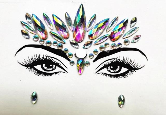 3D Makeup Tattoo Face Gems Glitter Face Jewels Crystal Stickers Face Glitter for Festival Carnival Party