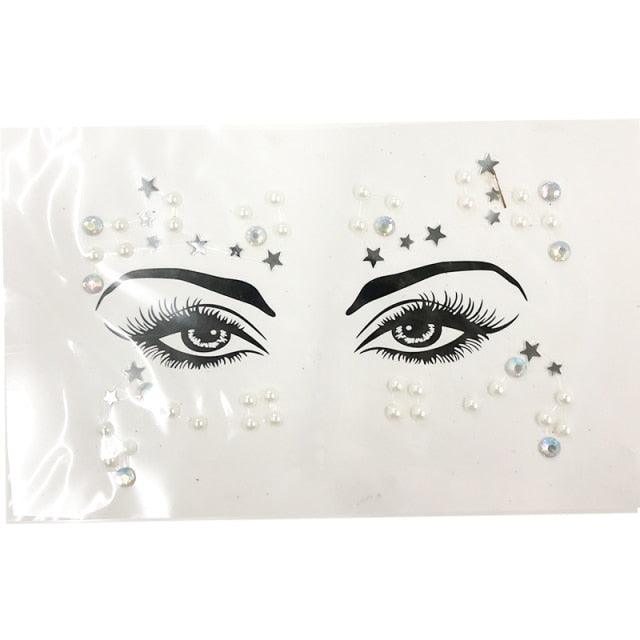 3D Makeup Tattoo Face Gems Glitter Face Jewels Crystal Stickers Face Glitter for Festival Carnival Party