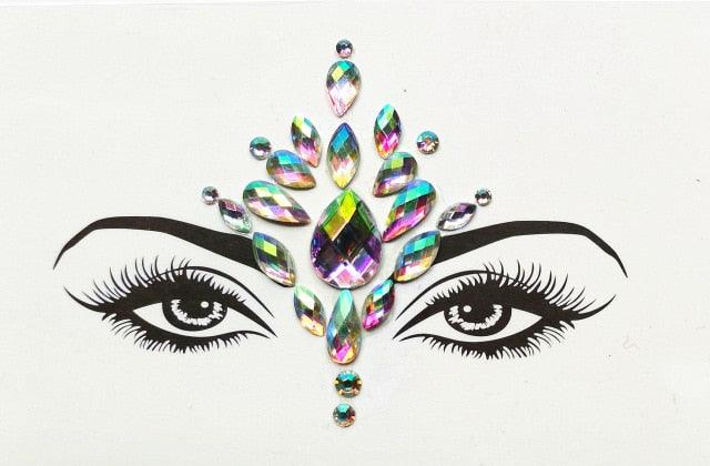 3D Makeup Tattoo Face Gems Glitter Face Jewels Crystal Stickers Face Glitter for Festival Carnival Party