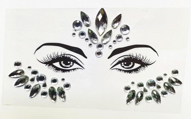 3D Makeup Tattoo Face Gems Glitter Face Jewels Crystal Stickers Face Glitter for Festival Carnival Party