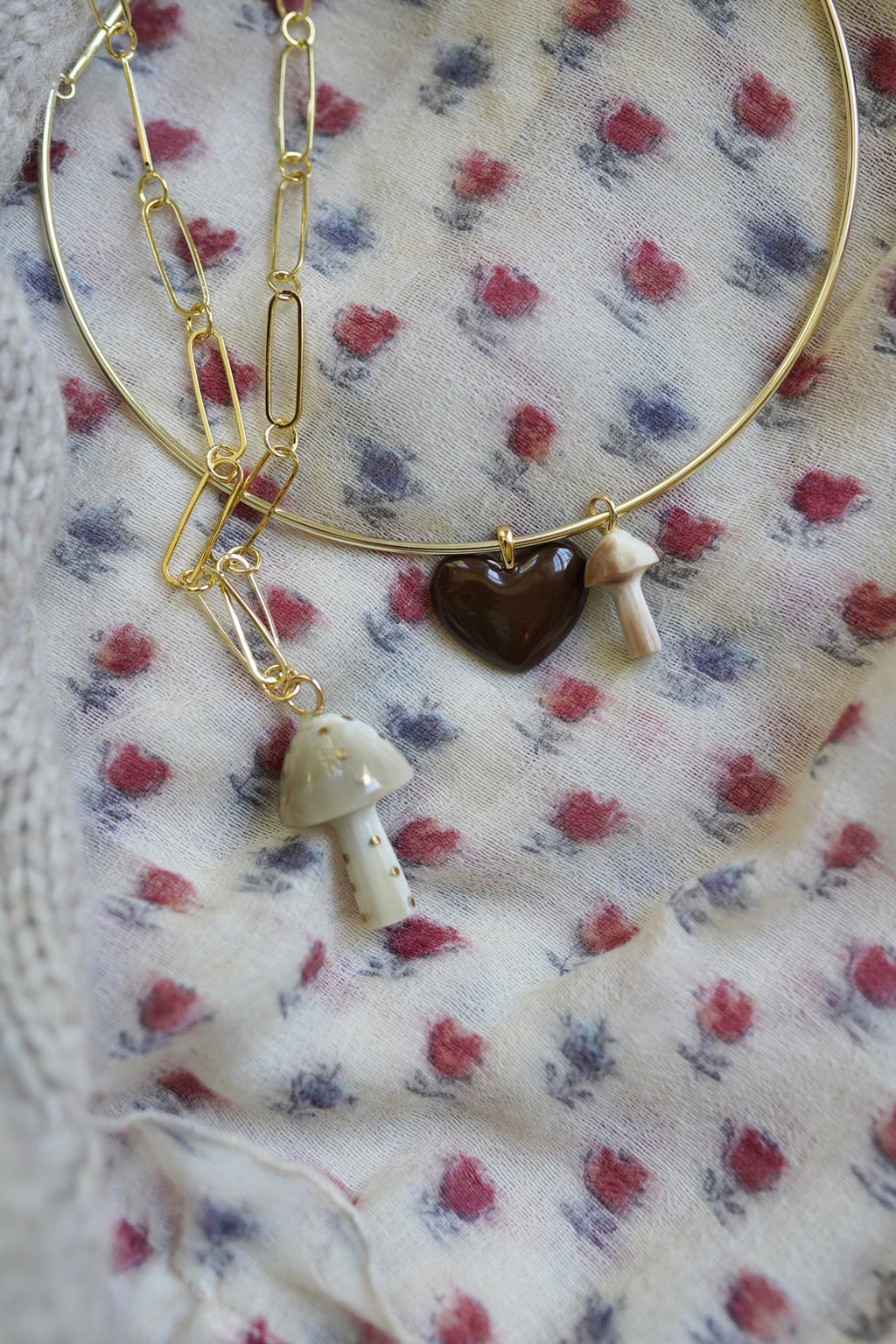 Mushroom Light Horn and Brass Charm