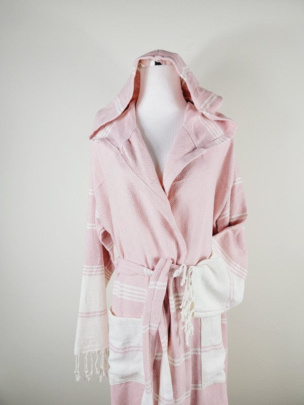 Unisex Robe, Beach or spa Robe with pockets - Pink