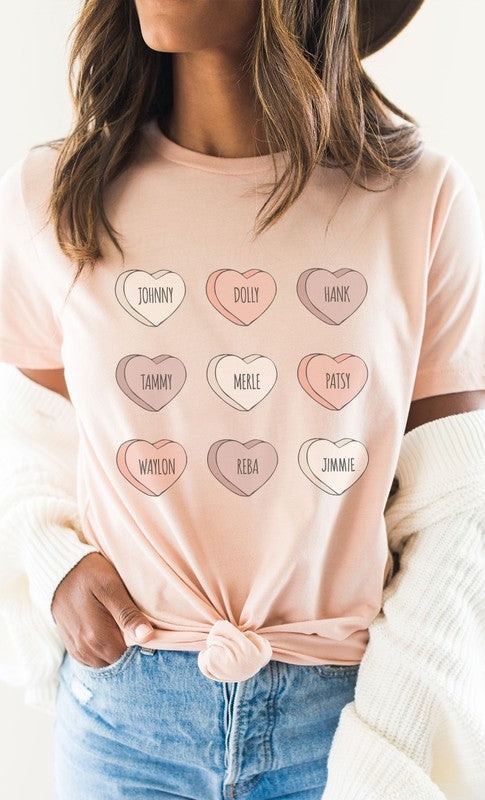 Sweet Hearts Country Singer Graphic Tee