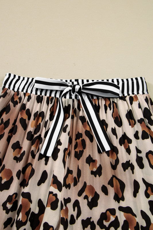 Leopard Colorblock Stripe Edge Shirt and Pants Paj