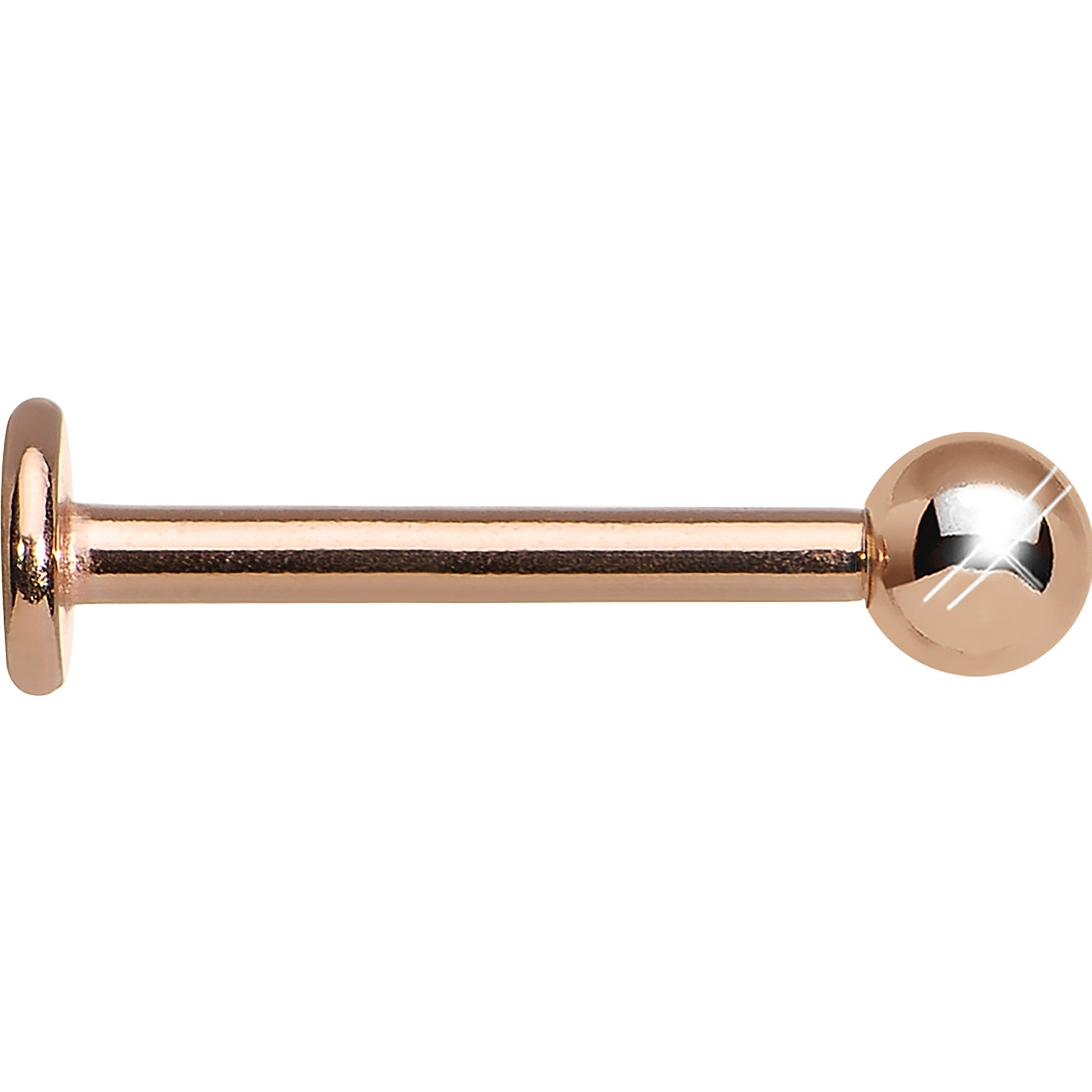 16G 3/8 Rose Gold Plated Labret Tragus Monroe