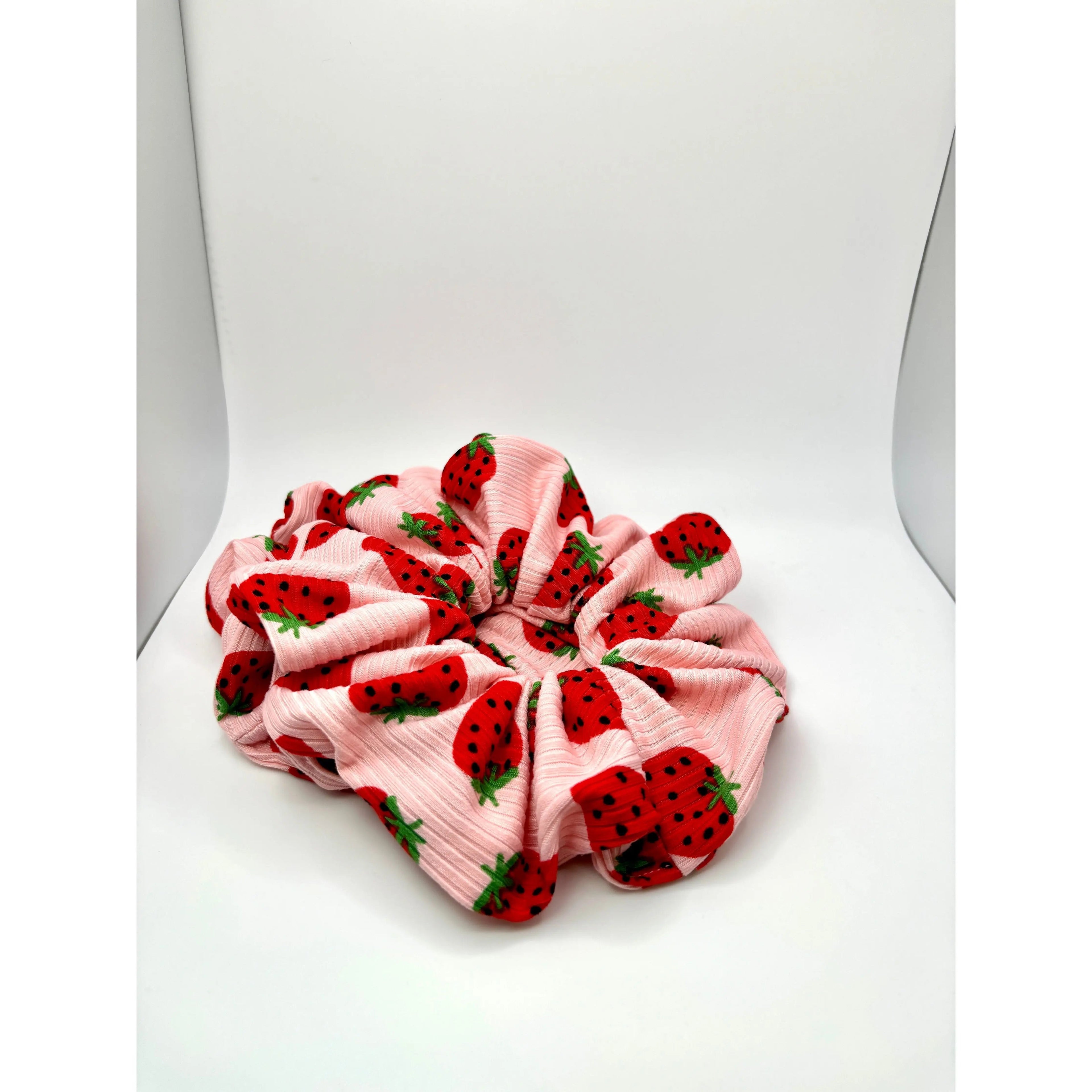 Strawberry Ribbed Scrunchie