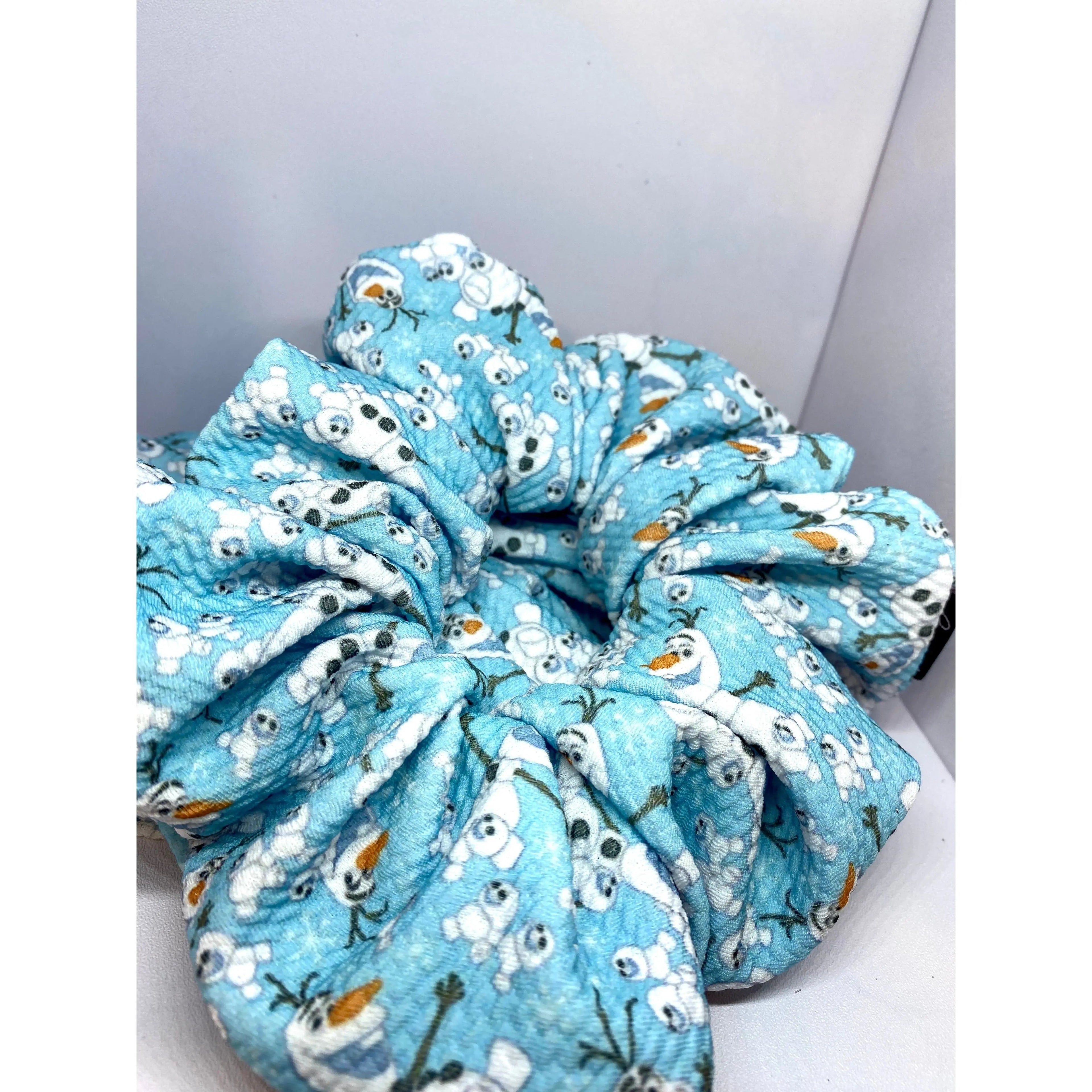 Blue Olaf Snowman Bullet Scrunchie