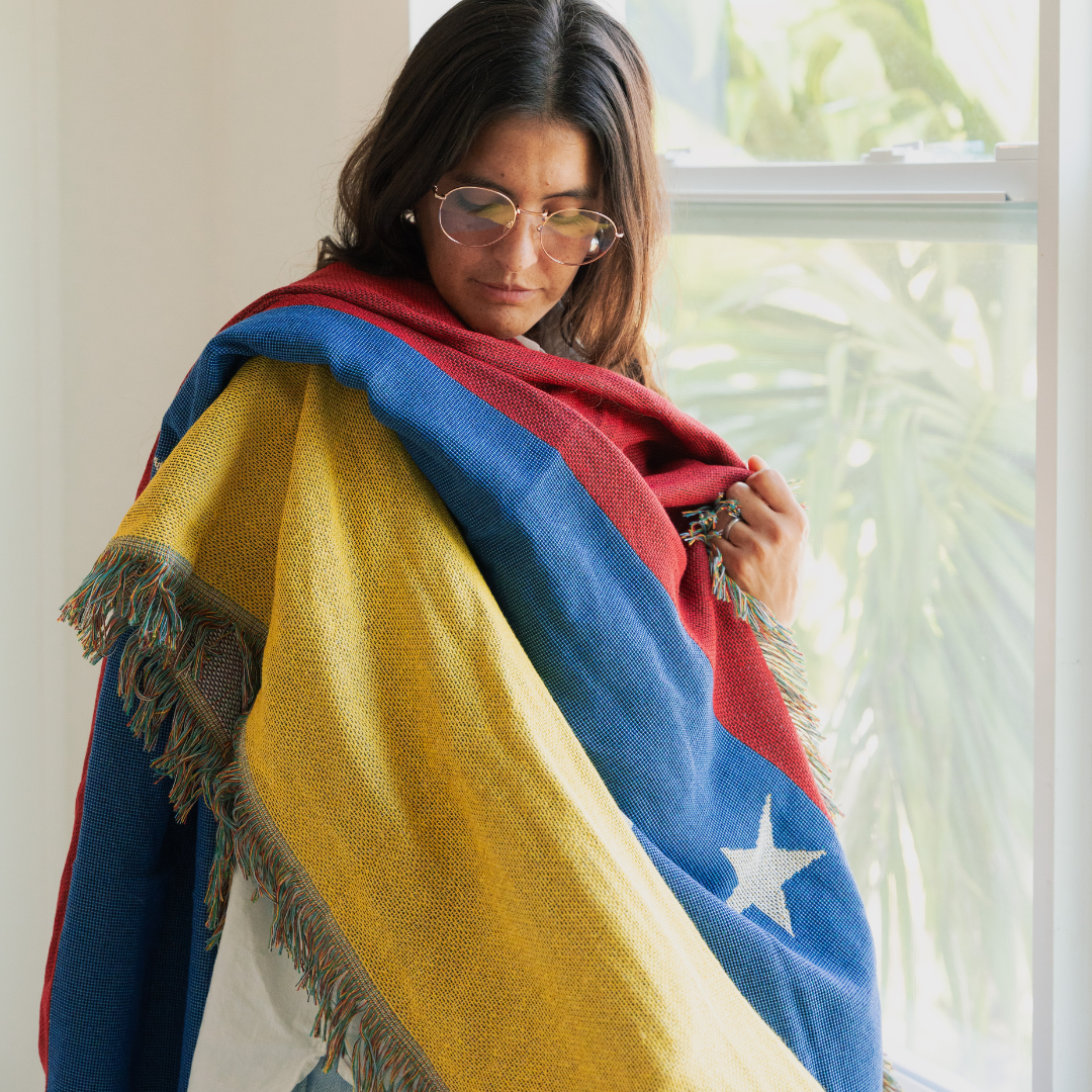 Venezuela 7 Stars Flag  Woven Throw Blanket