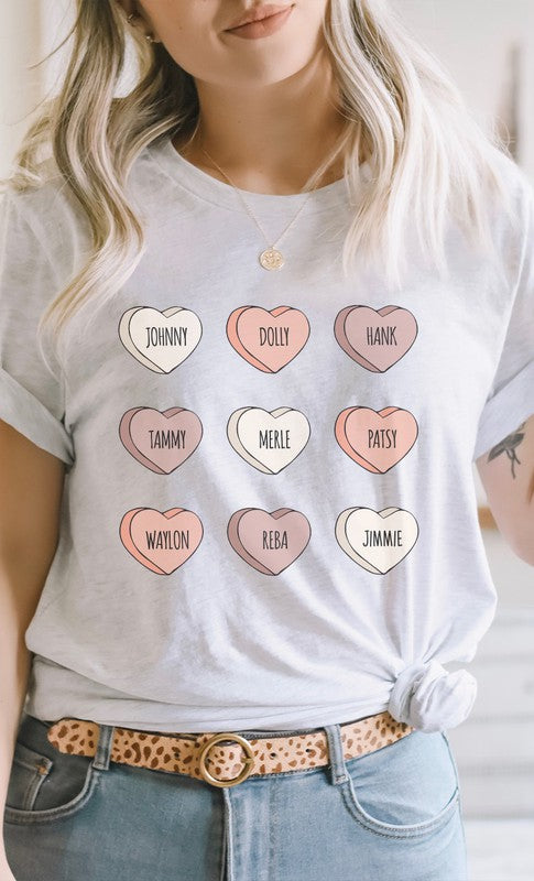 Sweet Hearts Country Singer Graphic Tee