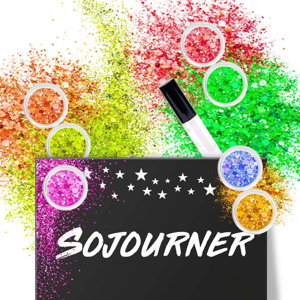 12 pack  Neon Glitter + 1 glitter glue